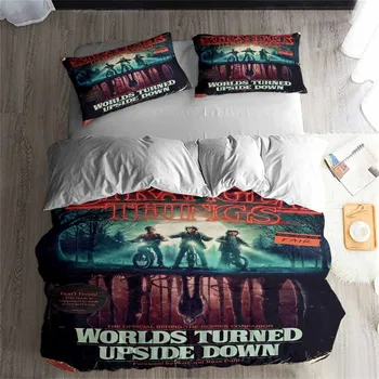 

HELENGILI 3D Bedding Set Stranger Things Print Duvet Cover Set Bedcloth with Pillowcase Bed Set Home Textiles #GQWY-07