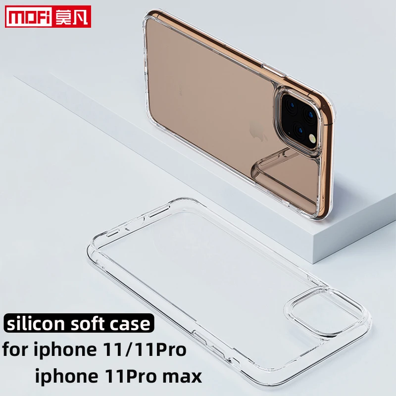 Прозрачный чехол для iPhone 11 iphone 11pro TPU прозрачный силиконовый мягкий mofi ультра