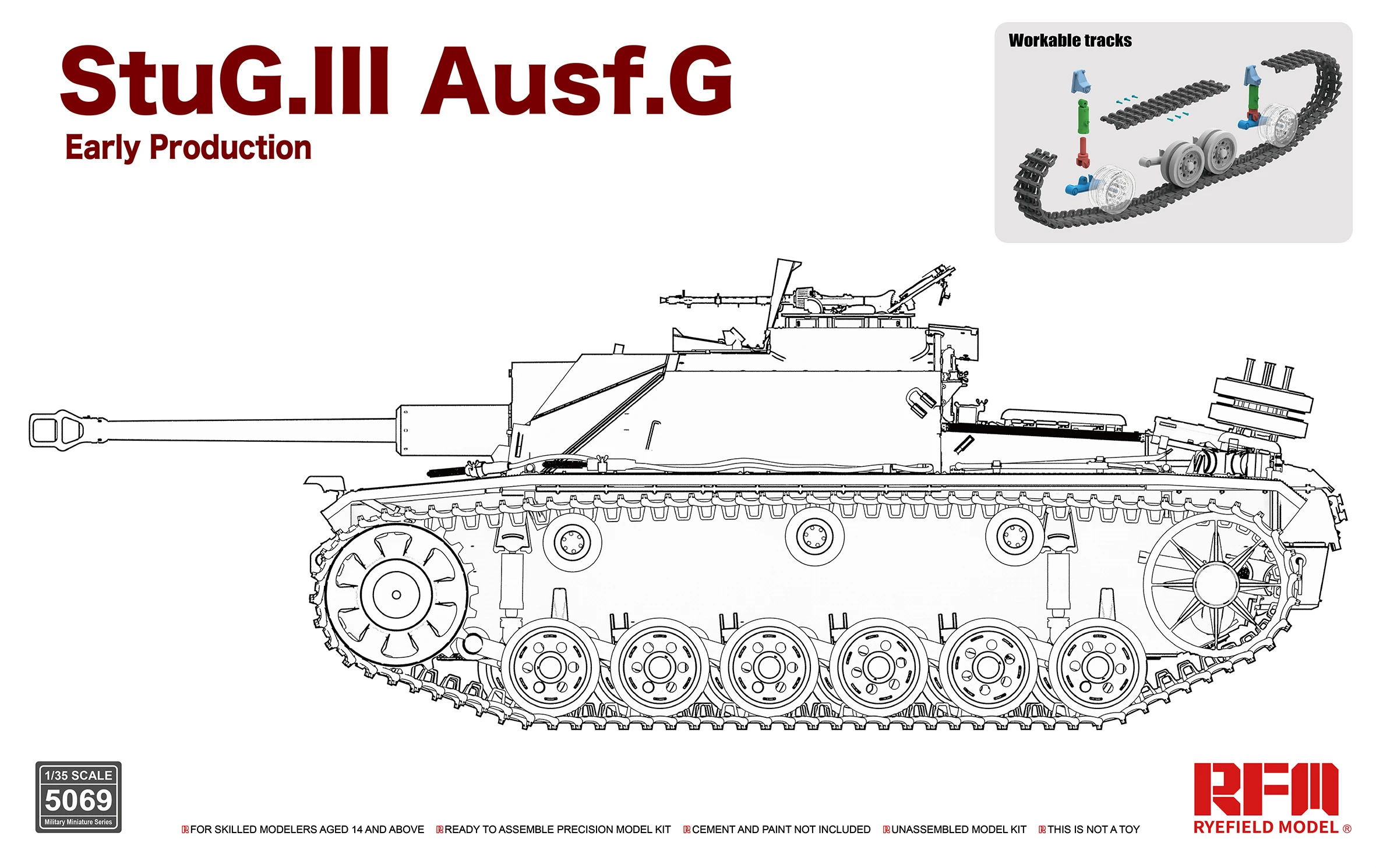 Campo Di Segale Modello Rfm Rm-5069 Stug.Iii Ausf.G Kit Modello Assemblare