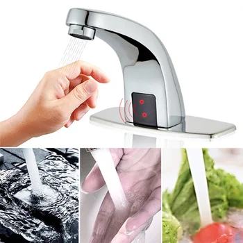 

Touchless Inductive Automatic Infrared Sink Hands Faucet Sensor Tap Water Saving Safe For Bathroom Inductive Electric Faucet