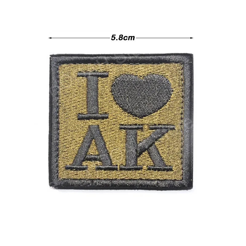 Kalashnikov Classic Tactical Embroidered Patch - I Love AK Design