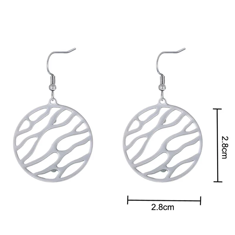 Cremo Stainless Steel Women's Earrings Leather Interchangeable Round Drop Earrings Dangle Jewelry 4