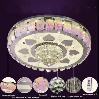 

Living Room Light Modern Simple Creative Led Ceiling Light Dining Room Bedroom Round Crystal Light LED Bulbs Daily Lighting Iron