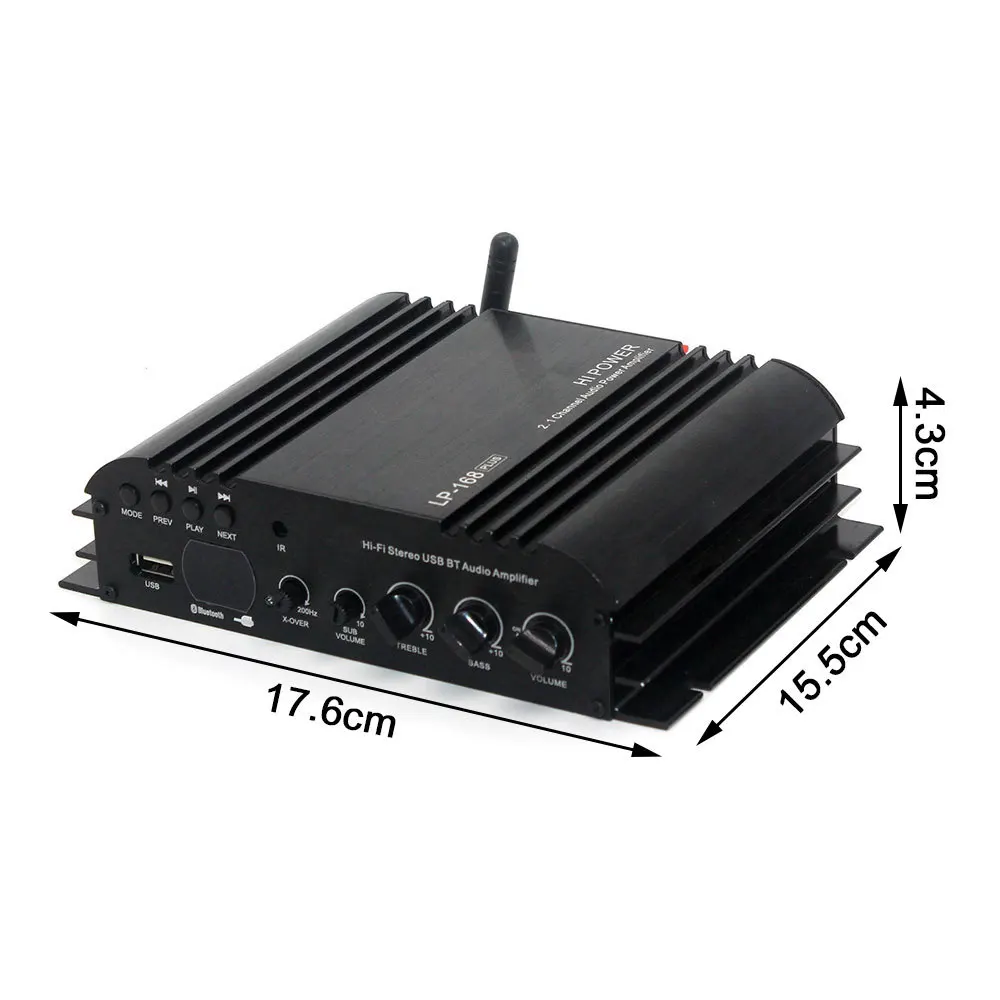 Портативный мини стерео усилитель Lepy 168Plus Bluetooth беспроводной HIFI 2.1CH бас аудио