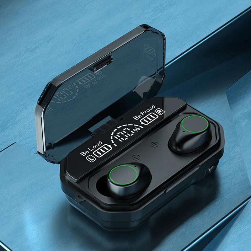 

Wireless Bluetooth Earphone F9 TWS Headphone LED Display With 2000mAh Power Bank Mic Headset For Phone