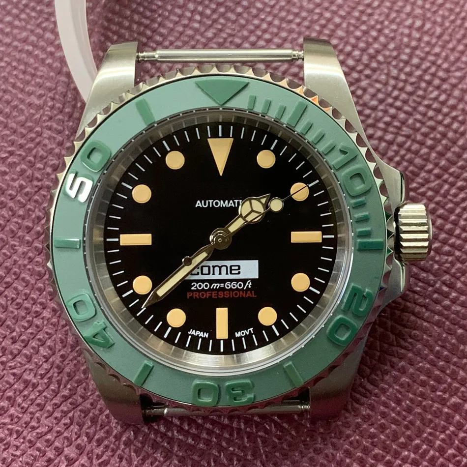US $188.00 Watch 40mm sapphire mirror stainless steel case with Japanese NH35 automatic movement Green luminous dial pointer