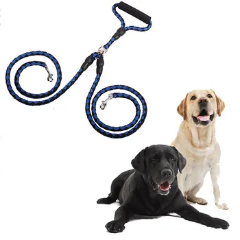 

140CM Hand-Made Double Dog Leashes For Two Dogs Braided Free Double Dog Leash Coupler For Training Game Playing