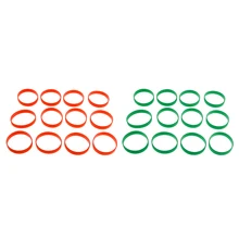 2 дюжины(24 шт) Силиконовые Резиновые пустые браслеты-зеленый и оранжевый
