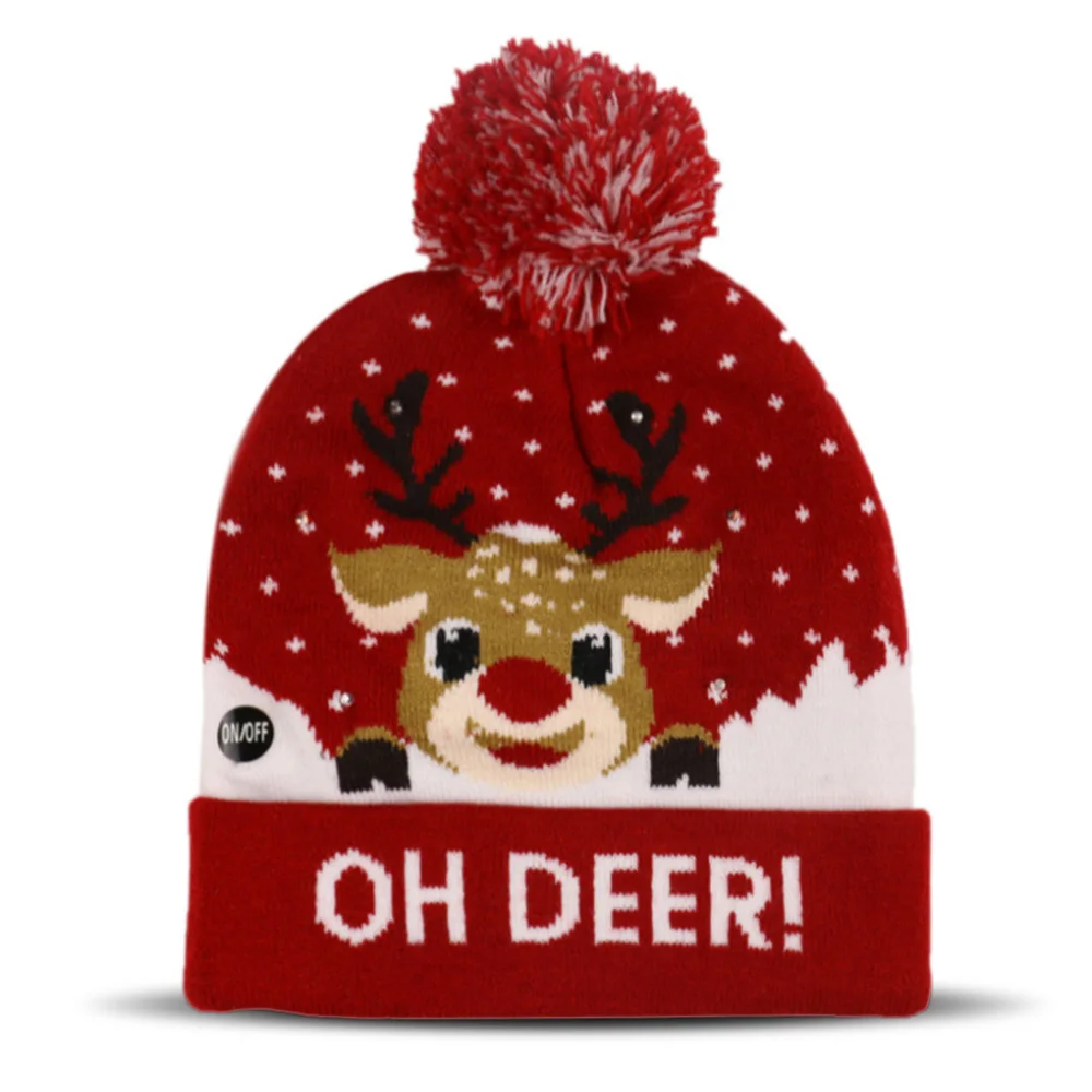 LED Light Up Christmas Hats Adult Men 