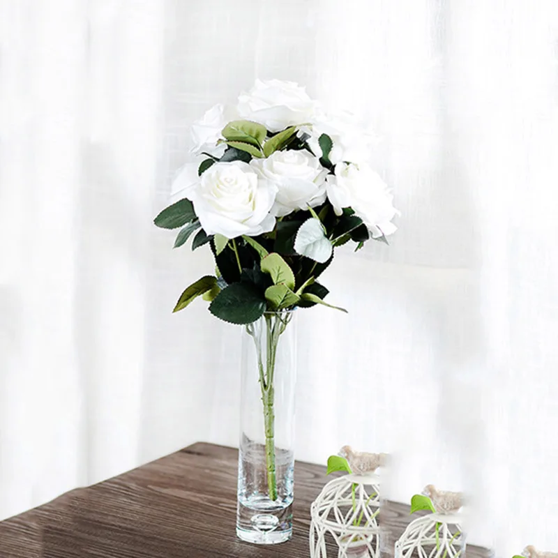 10 Heads Rose High Simulation Silk Flowers Wedding Home Supplies Decoration | Дом и сад