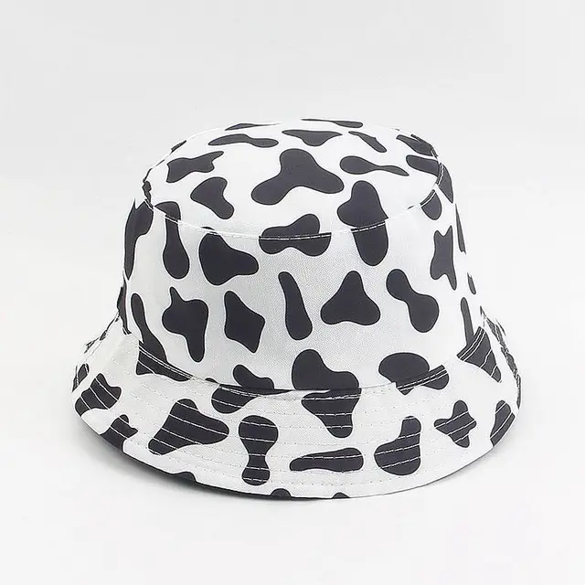 Faux Fur Winter Hats for Women Black White Cow Print Bucket Hat Men Panama Fisherman Caps Gorras