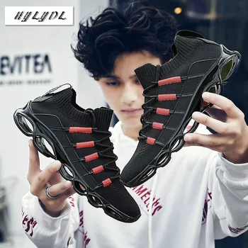 

Shoes Men Sneakers New Fishbone Blade Shoes for Men Running Outdoor Breathable Walking Jogging Sport Shoes Zapatills Plus Size