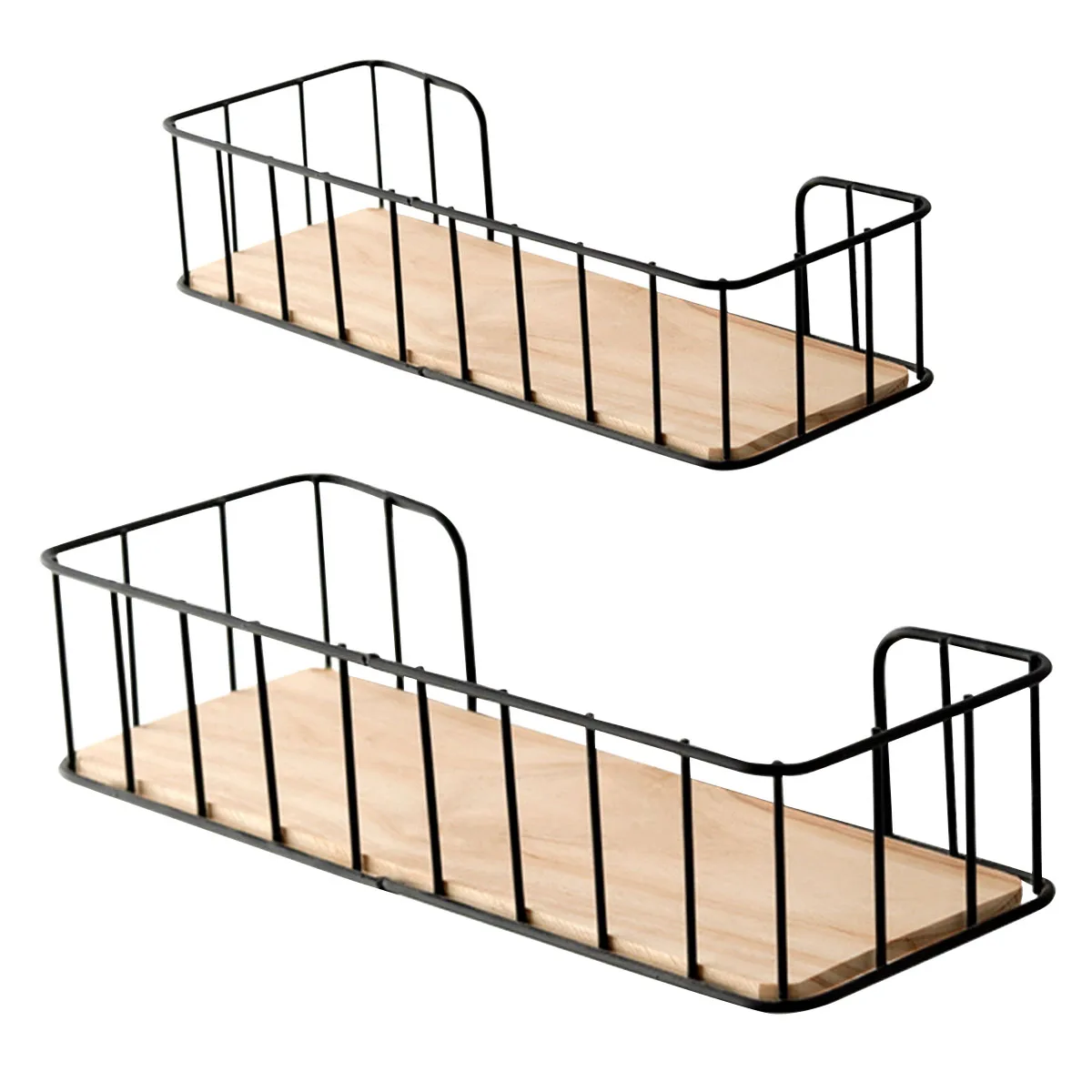 Wall Mounted Floating Shelving Metal Rack Decorative Storage Shelves