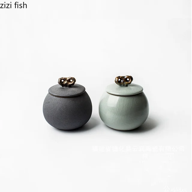 Tea Caddy Kerámia Edény Kicsi Lezárt Edények Tároló Tartály Cukros Tál Otthoni Dekoráció Doboz Teamária Szervező - Image 5