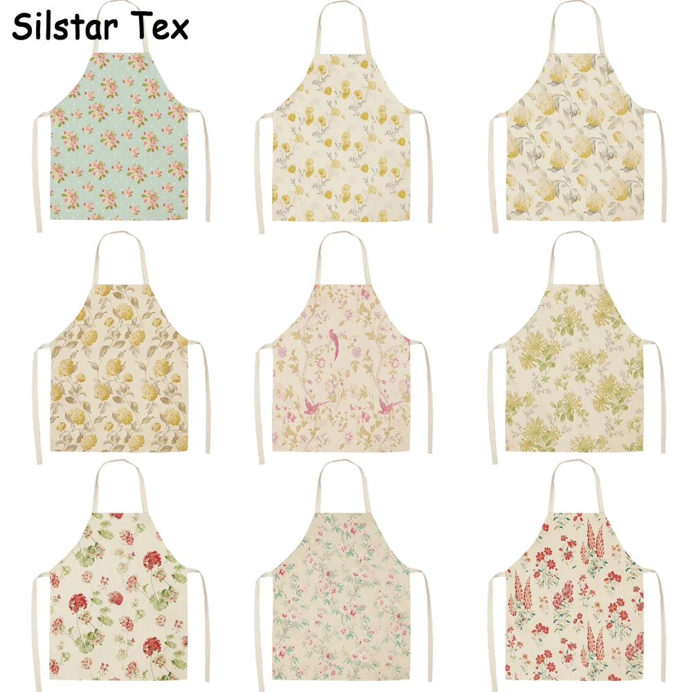 Сельский мини фартук с цветочным рисунком Silstar Tex для дома без рукавов из хлопка и