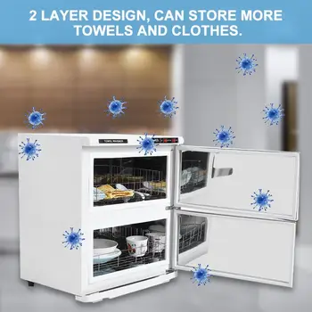 

32L Double Layer Towel Warmer High Temperature UV Cabinet for Home Salon Hotel Nail Art Tool Accessory