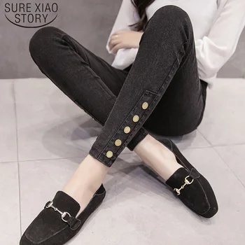

Fashion Plus Size Casual Pants Women Black Imitation Denim Pencil Pants Leggings Female High Stretch Skinny Trousers 7356 50