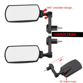 

7/8" 22MM Motorcycle Handlebars Mirrors 360 Rotate Adjustable Bar End Side Rearview Mirror for Street bikes Sports bikes Chopper