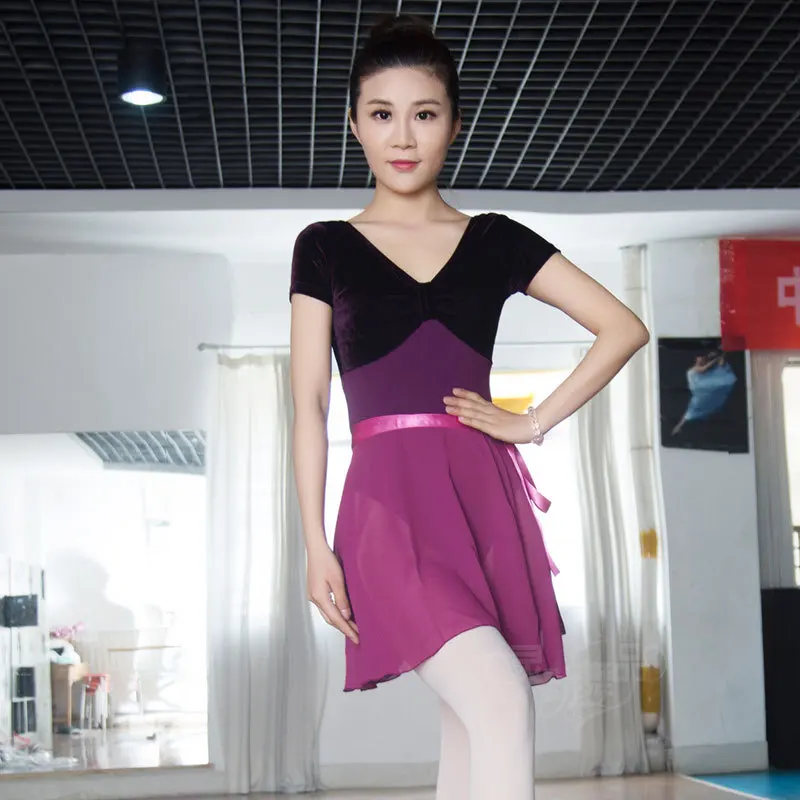 

Adult Collocation Skirt Gauzy Dance Dress Lace-up Half-length "Practice Skirt Waist Women's Ballet Gym Outfit Semi-Permeable