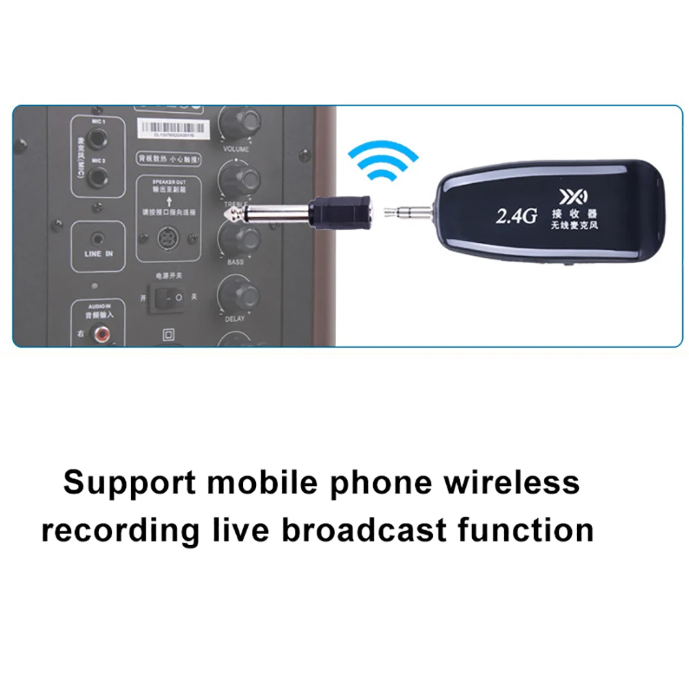 2.4G Wireless Microphone Automatch Condenser Headset with Metal Collar Clip Mic