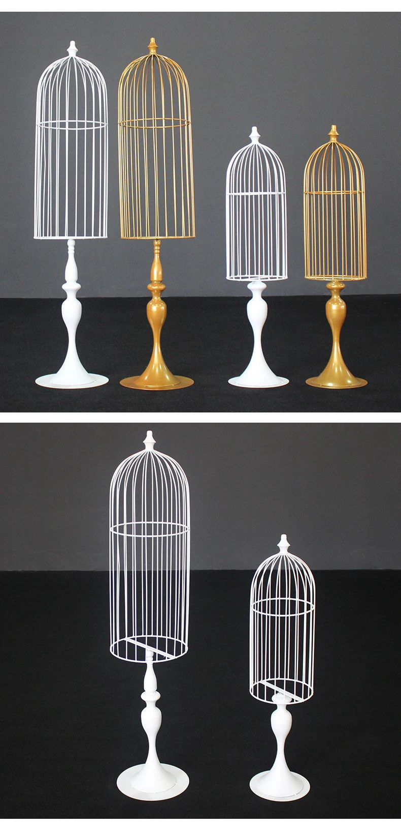 JAROWN New European Style Wrought Iron Bird Cage Floral Flower Arrangement Wedding Props Decoration Home Garden Decoration (2)