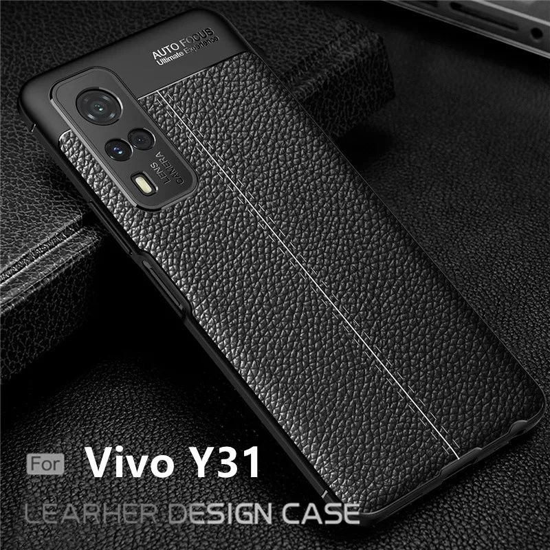 For Cover Vivo Y31 Case Capas Coque Luxury Phone Back Shockproof Bumper TPU Leather Fundas Y 31 | Мобильные телефоны и