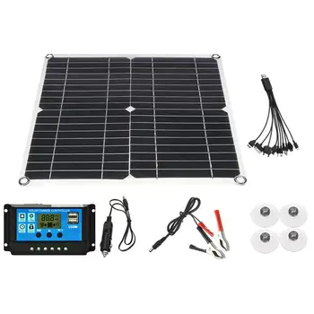 

1 Set Solar Panel Charger Power Bank Solar Panel Solar Charger with Regulator with Controller for Hiking Tablet Phone Camping