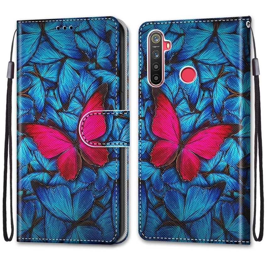 Realme 5,5s,5i,C3,C3i,6i,Narzo10,10A,20A #B14蓝底大红蝶 -1.jpg_.webp