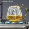 BORREY Glass Teapot Cup Set Heat Resistant Glass Teapot With Tea Infuser Filter Gold Handle Oolong Flower Teapot Puer Tea Kettle ► Photo 3/6