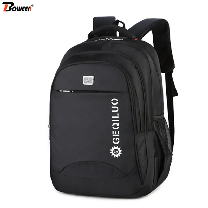 

Black Nylon Large Capacity Backpack Men Junior High School Bag Teen Students Bagpack Male Computer Back Pack College Style