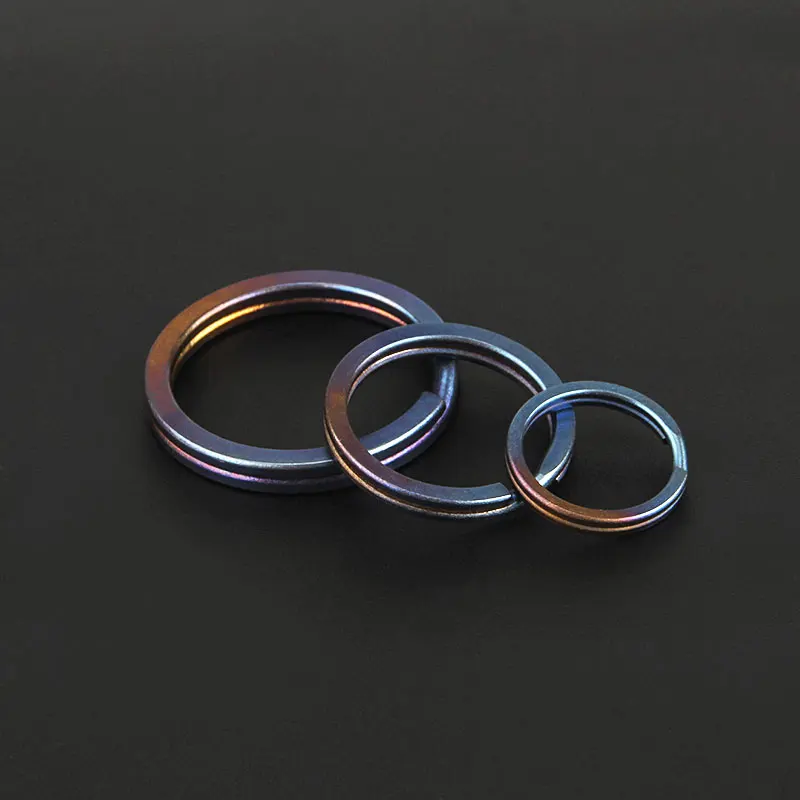 Bluing Titanium Alloy EDC Key Ring - Outdoor Small Tool & Accessories in Blue