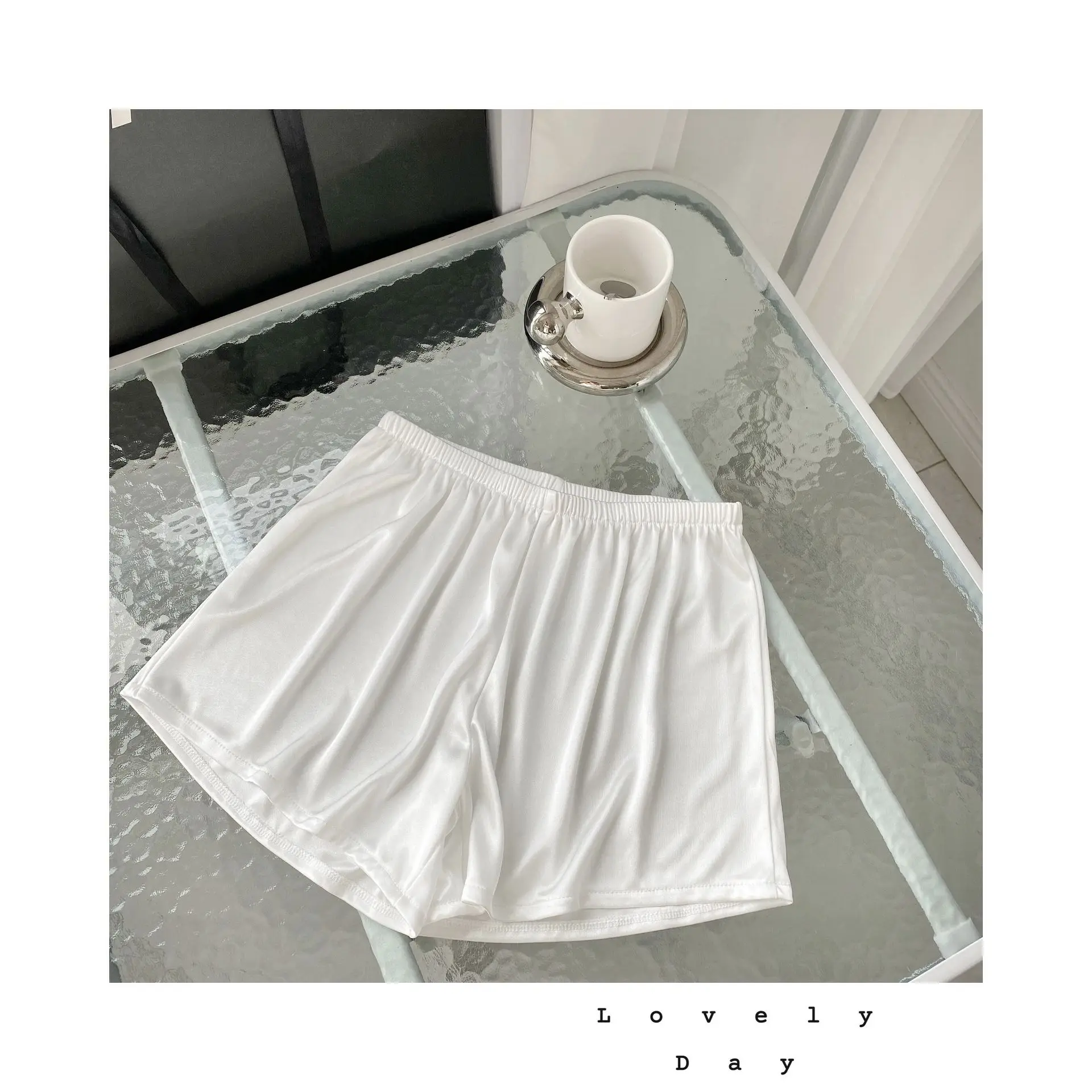Summer women pant liner slips thin loose high waist shorts white elastic waist safety shorts pants black home casual underpants