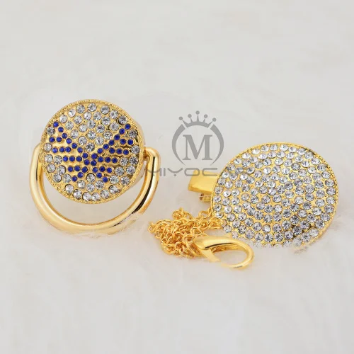 MIYOCAR Bling blue wing соска и зажим набор соска держатель цепи bling blue wing соска уникальный дизайн ABWG - Цвет: ABBF-1-1  6-18M