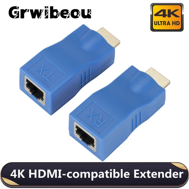 Prolongateur vidéo compatible HDMI vers RJ45, 4K, 3D, HDTV 1.4, jusqu'à  30M, extension vers RJ45 sur réseau Cat 5E/6, adaptateur Ethernet LAN -  AliExpress