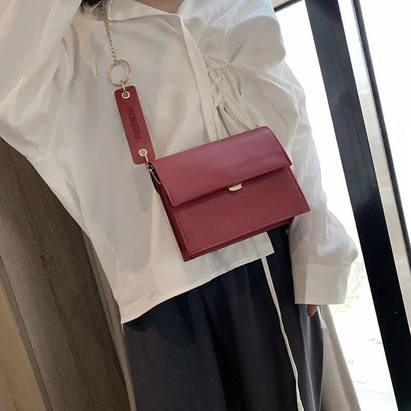 

Online Celebrity Black Bag Women's 2018 Autumn And Winter Fashion New Style Simple Retro Shoulder Bag CHIC Hong Kong Style Chain