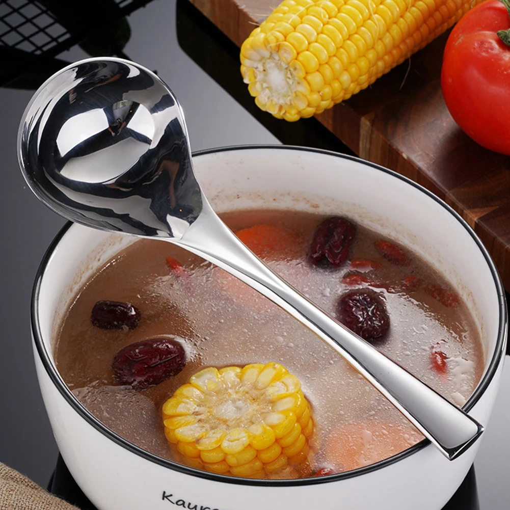 

Kitchen ToolAccessories 304 Stainless Steel Spoons With Long Handle Ladle Korean Soup Spoons Dinner Spoons Rice/Salad Tableware