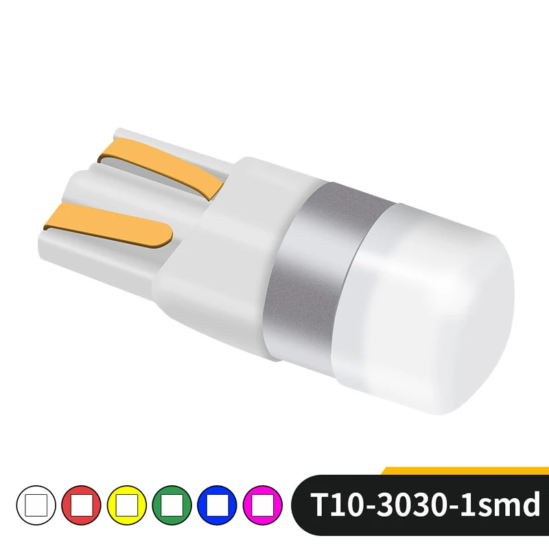 

10PCs High Quality Car LED Lights Bulb T10 3030 1 SMD 12V Auto Multicolor Led Lamp Cars Styling Parking Fog Light