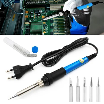 

60W Adjustable Soldering Iron Carving Pyrography Tool Wood Embossing Burning Soldering Pen Set Welding Tips Kit