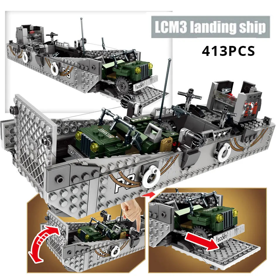 Günstige USA WW2 Bausteine Welt Schiff Tank Lkw Fghter Legoinglys Militär ziegel Mit soldat figuren Spielzeug für kinder Jungen Geschenk