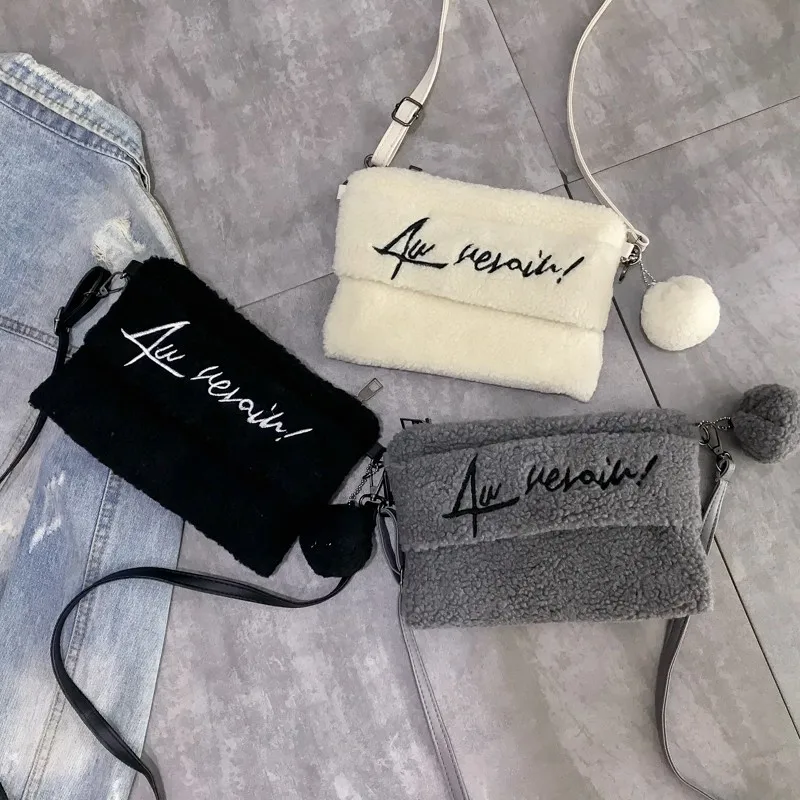 

S.IKRR Shoulder Bag For Teenage Girls Kids Bags For Women 2019 Shoulder Bag Fashion Handbag Phone Purse Fake Fur Crossbody Bag