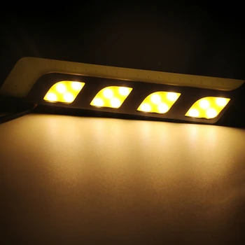 

2pcs Daytime Running Lights Car-styling COB LED Car DRL LED Light Bar Turn Signal Lights All In One Auto Fog Lamps E7CA