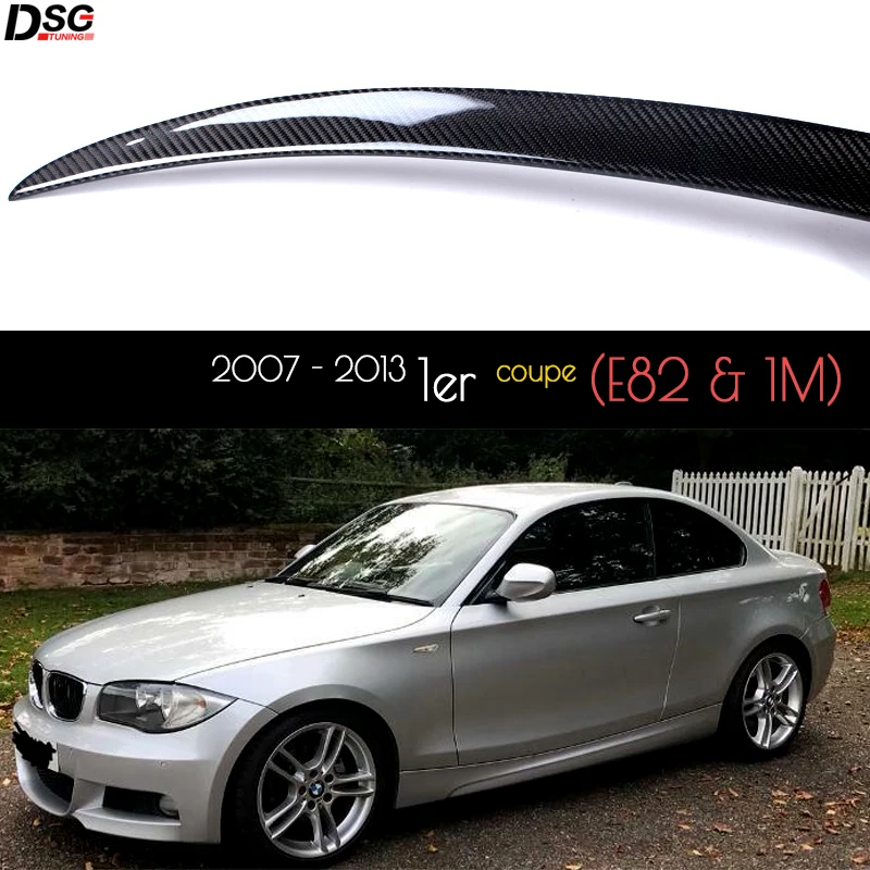 Low-Kick Real Carbon Fiber Rear Boot Spoiler Car Wing for BMW 1 Series Coupe E82