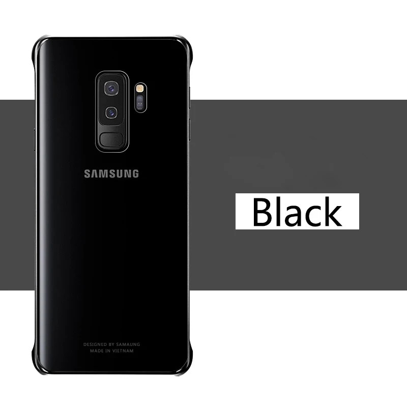 Black Официальный чехол samsung galxy S8 S9 S10 Plus, прозрачный Жесткий Тонкий чехол для ПК, полностью защитный чехол для samsung S10E, Роскошный прозрачный чехол - Цвет: Black