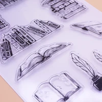Alinacutle CLEAR STAMPS Book Library Knowledge DIY Scrapbooking Card Album Paper Craft Rubber Transparent Silicon Stamps 6