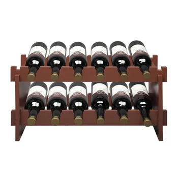 

2-Tier Stackable Wine Rack Holds 12 Bottles Classic Style Wine Racks for Bottles Perfect for Bar Wine Cellar Basement Cabinet