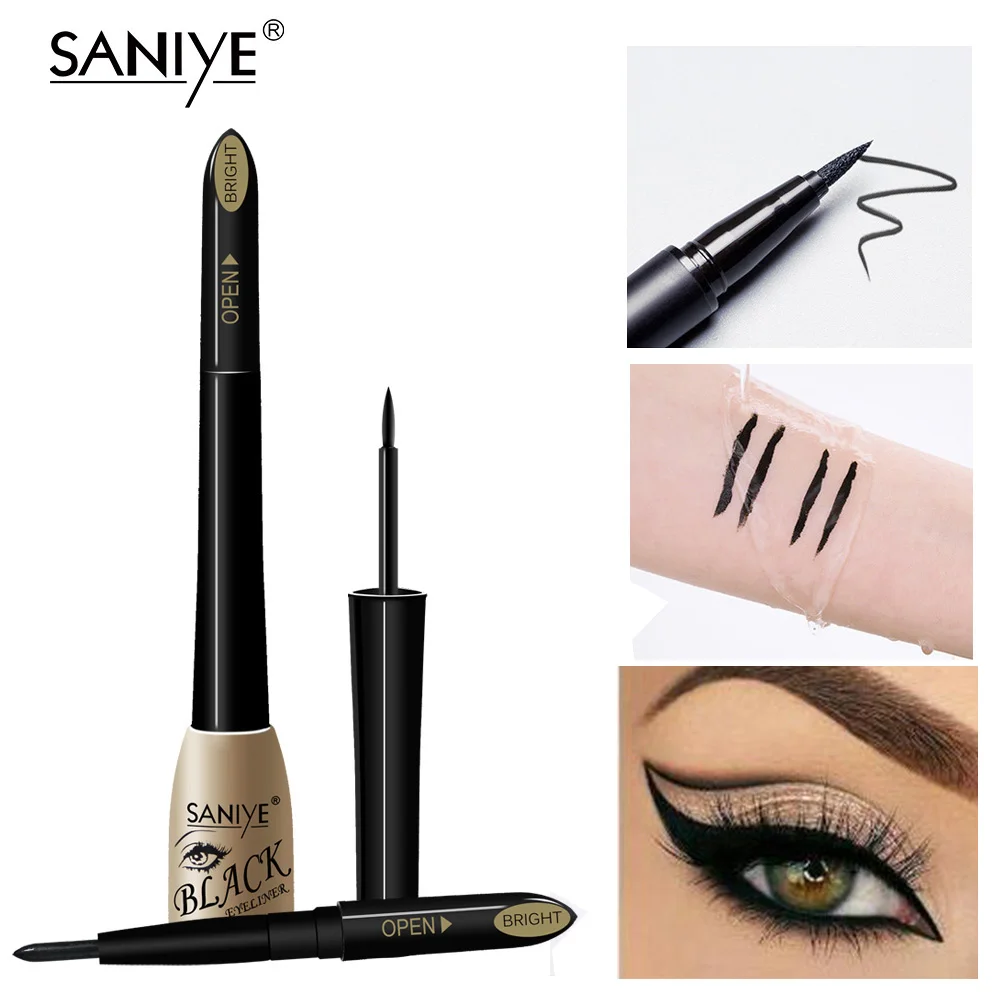 

SANIYE Brand 2 in1 Black Liquid Eyeliner Matte Tint Long Lasting Waterproof Makeup Easy To Wear Eyeliner pencil Cosmetics M240