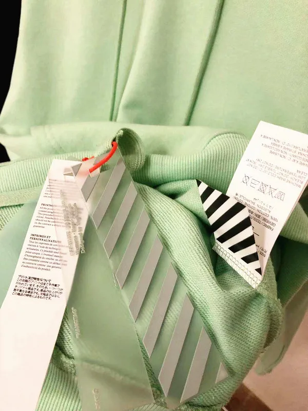 19ss Off-White OW для мужчин и женщин унисекс для влюбленных стрела косая полоска модная повседневная хлопковая толстовка с капюшоном Свободная куртка с капюшоном