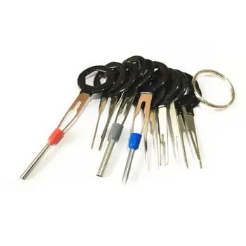 

11PCS/Set High Quality Car Plug Terminal Extraction Pick Back Needle Wire Harness Terminal Extraction Pick Crimp Pin Back Needle