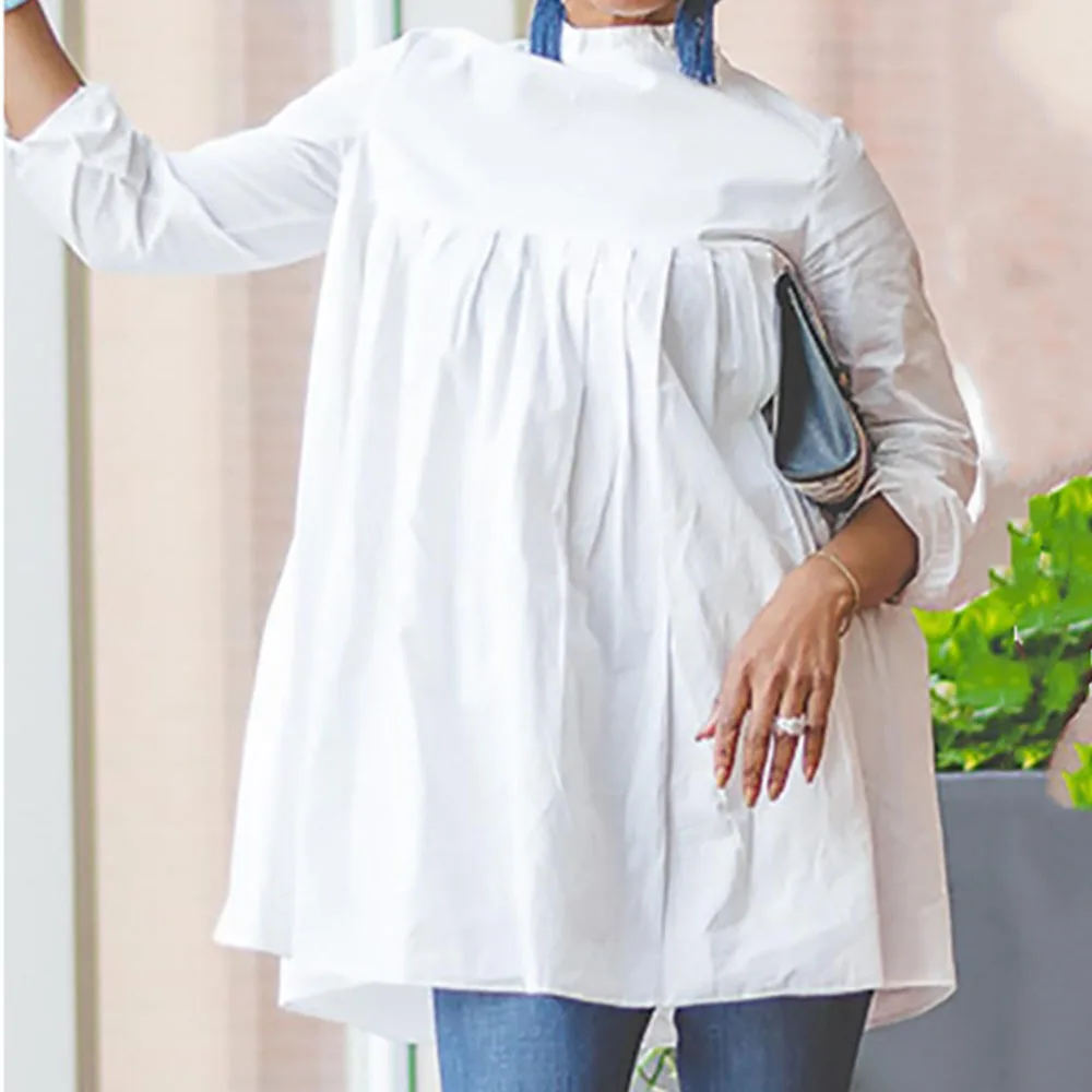 Blouse Tops 2020 Autumn Plain Office Lady Work