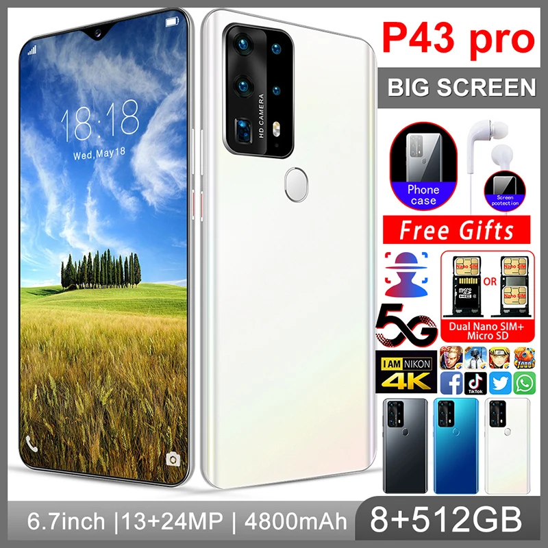 P43Pro Mobile Phone 6.7 Inch Snapdragon 855 8GB